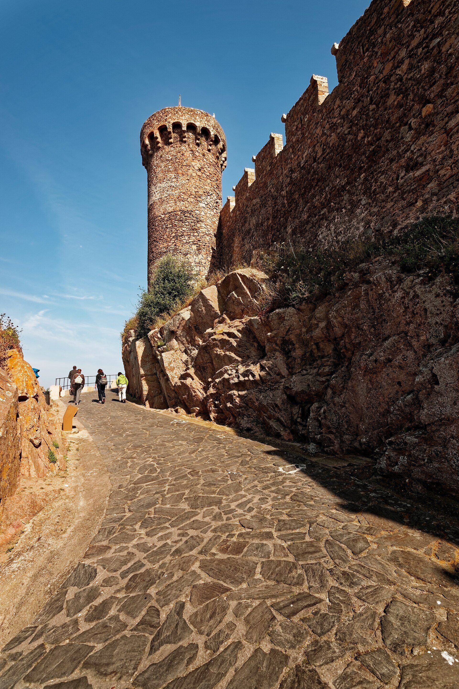 Costa Brava - Tossa de Mar - Passeig del Mar - View East on 14th century Torre d